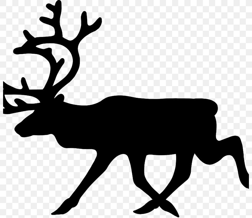 Reindeer Santa Claus Rudolph Clip Art, PNG, 800x709px, Deer, Antler, Black And White, Christmas, Christmas Decoration Download Free