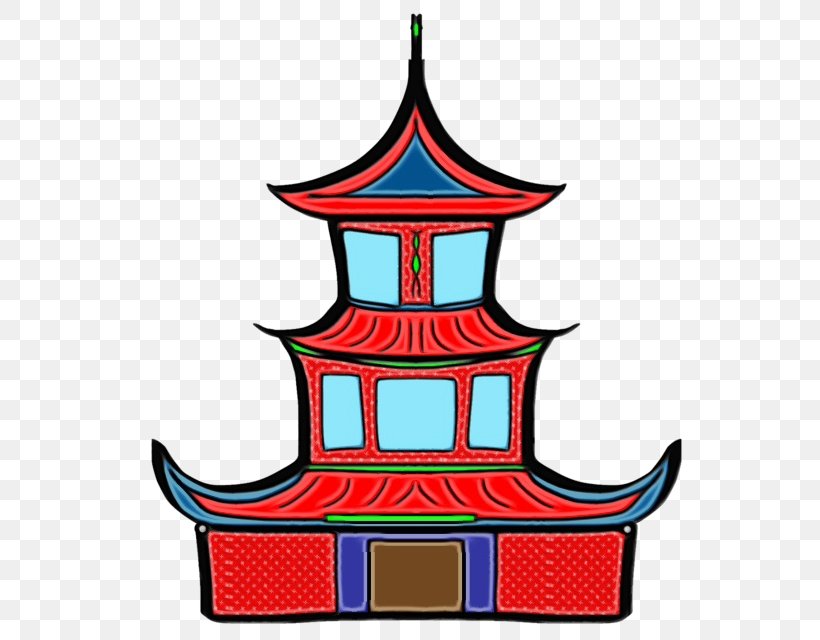 Watercolor Drawing, PNG, 576x640px, Watercolor, Animation, Architecture, Chinese Architecture, Chinese Pagoda Download Free