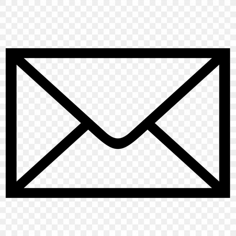 Envelope Mail, PNG, 3000x3000px, Envelope, Area, Black, Black And White, Email Download Free