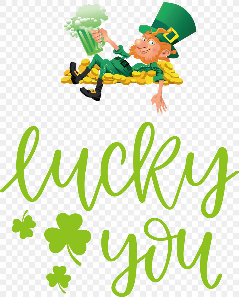 Lucky You Patricks Day Saint Patrick, PNG, 2411x3000px, Lucky You, Animal Figurine, Happiness, Leaf, Line Download Free