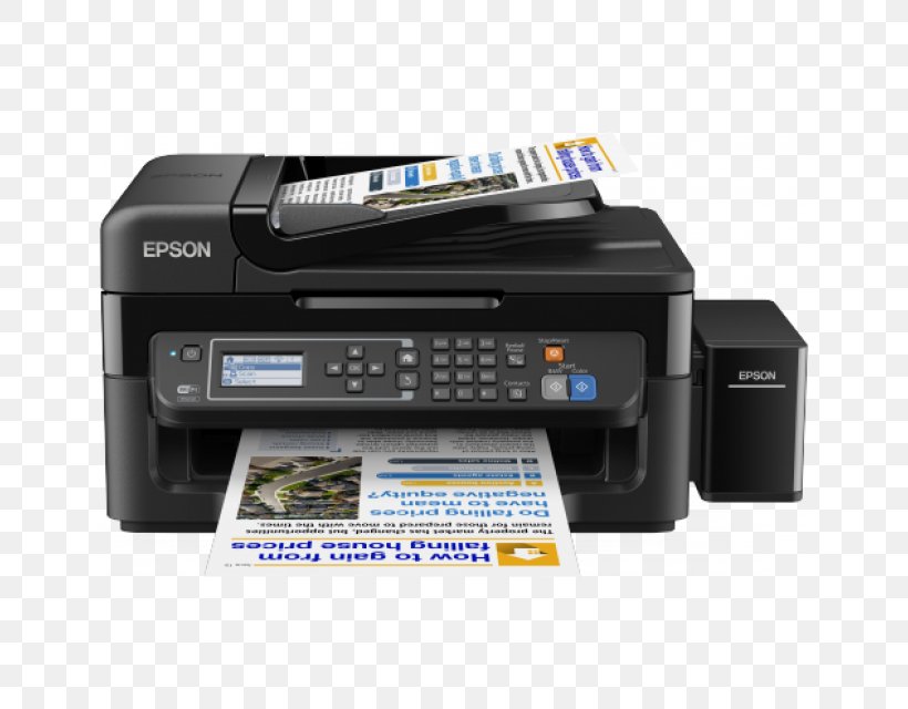Multi-function Printer Inkjet Printing Color Printing Image Scanner, PNG, 640x640px, Multifunction Printer, Audio Receiver, Automatic Document Feeder, Color, Color Printing Download Free