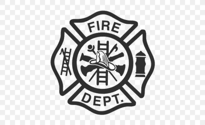 Fire Department Maltese Cross Firefighter Sticker Clip Art, PNG, 500x500px, Fire Department, Area, Badge, Black, Black And White Download Free