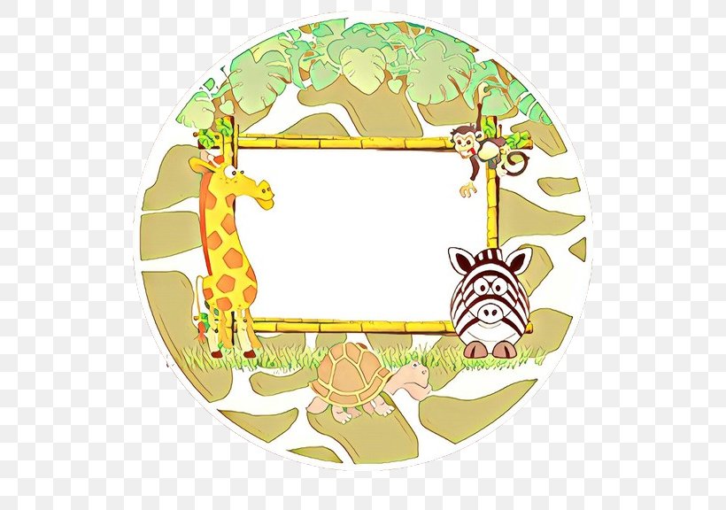 Green Yellow Clip Art Giraffe Sticker, PNG, 576x576px, Cartoon, Giraffe, Green, Sticker, Yellow Download Free