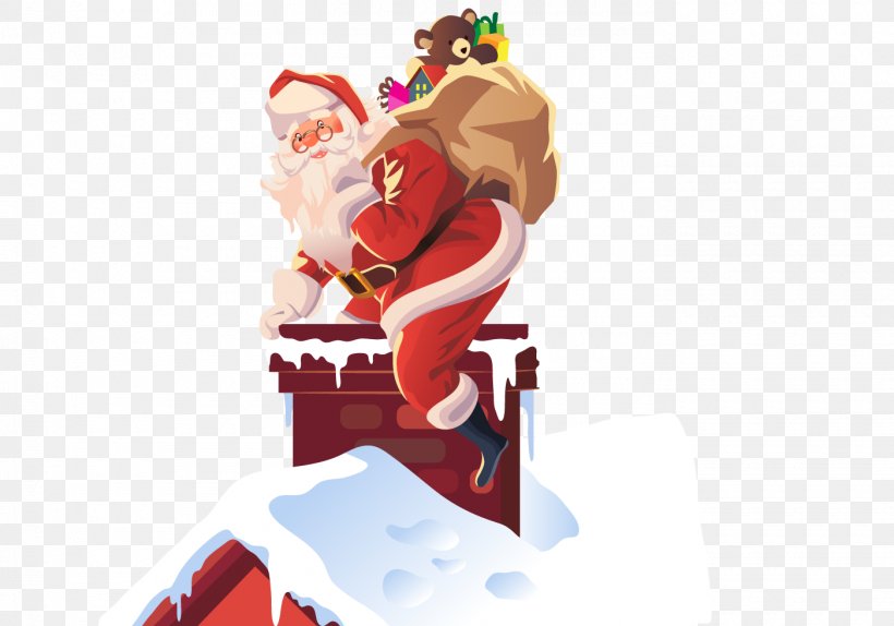 Santa Claus Christmas Ornament Chimney Roof, PNG, 1400x980px, Watercolor, Cartoon, Flower, Frame, Heart Download Free