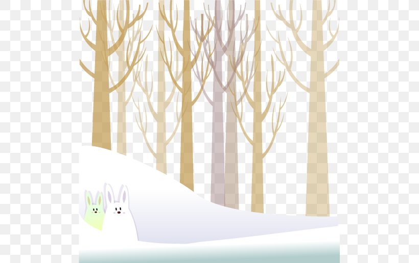Snow Christmas Illustration, PNG, 511x516px, Snow, Branch, Christmas, Christmas Tree, Rabbit Download Free