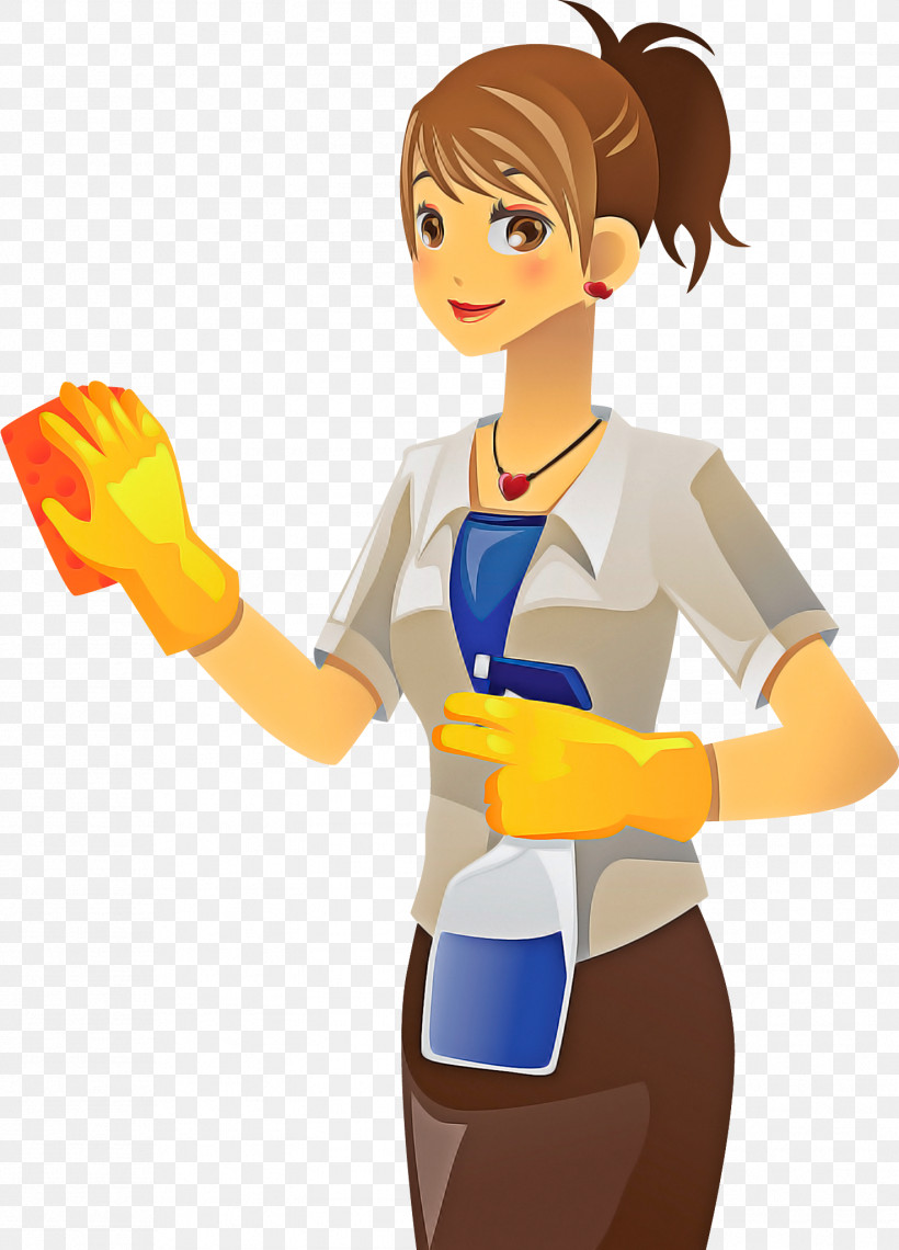 Cartoon Housekeeper Gesture Brown Hair, PNG, 1474x2050px, Cartoon, Brown Hair, Gesture, Housekeeper Download Free