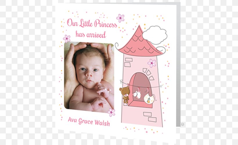 Infant Baby Announcement Greeting & Note Cards Childbirth Toddler, PNG, 500x500px, Watercolor, Cartoon, Flower, Frame, Heart Download Free