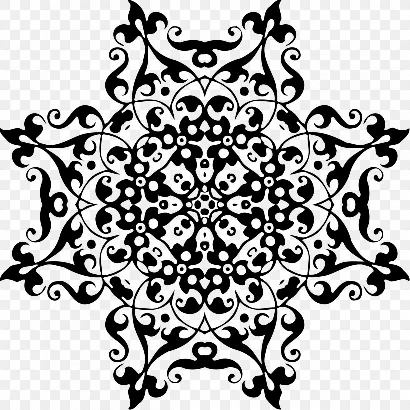 Mandala Floral Design Clip Art, PNG, 2394x2394px, Mandala, Abstract, Art, Black, Black And White Download Free