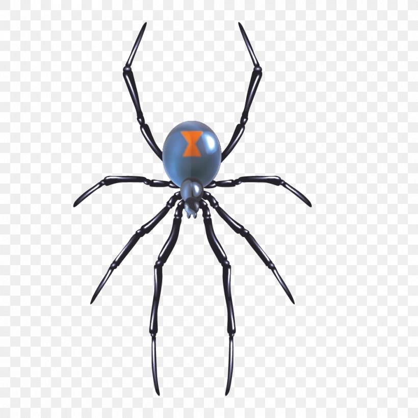 Spider Royalty-free Euclidean Vector Illustration, PNG, 1000x1000px, Spider, Arachnid, Arthropod, Black Widow, Invertebrate Download Free