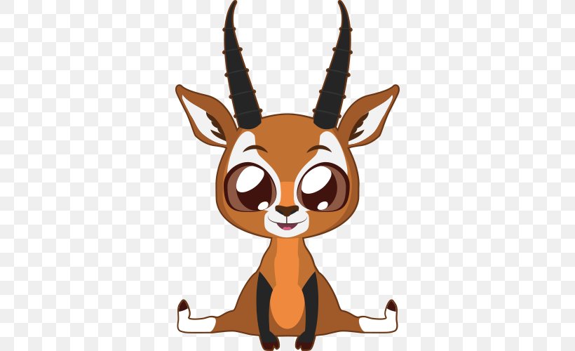 Antelope Cartoon Horn Wildlife Snout, PNG, 500x500px, Antelope, Animation, Cartoon, Horn, Snout Download Free
