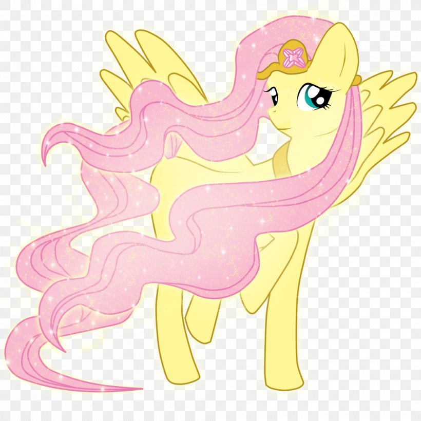 Pony Fluttershy Horse, PNG, 1000x1000px, Watercolor, Cartoon, Flower, Frame, Heart Download Free