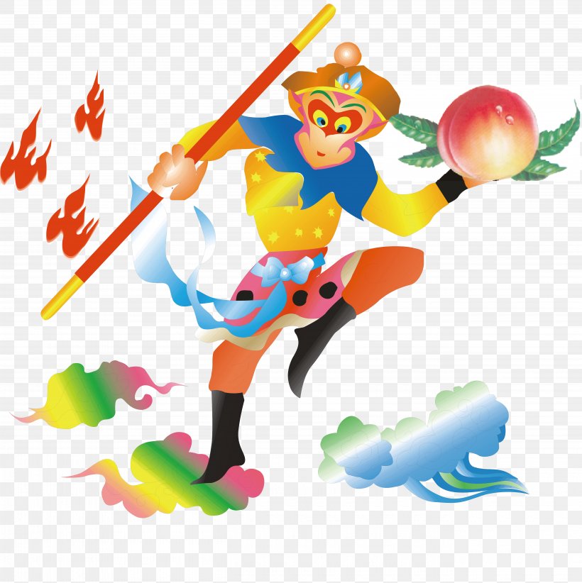 Sun Wukong Journey To The West Illustration, PNG, 5240x5258px, Sun Wukong, Animation, Art, Clip Art, Clown Download Free