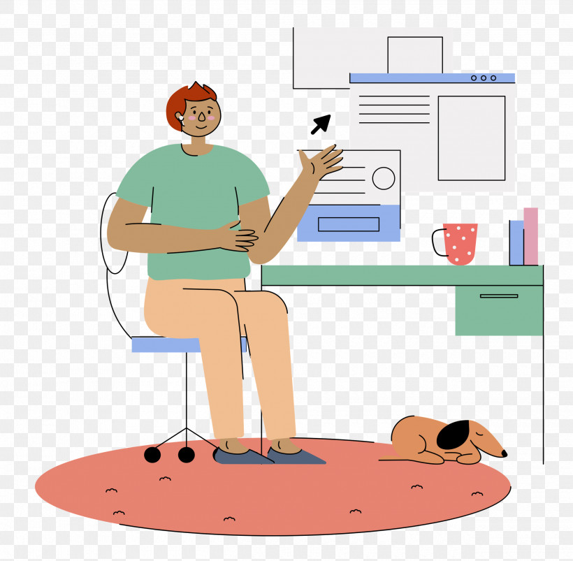 Work At Home Working, PNG, 2500x2450px, Work At Home, Behavior, Cartoon, Furniture, Hm Download Free