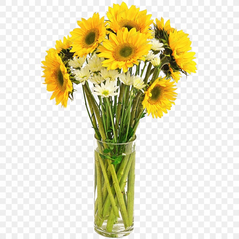 Common Sunflower Shop Vase, PNG, 1000x1000px, Common Sunflower, Artificial Flower, Asterales, Barberton Daisy, Bouquet Download Free