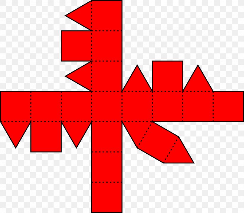 Rhombicuboctahedron Net Color Red Clip Art, PNG, 2380x2084px, Rhombicuboctahedron, Area, Blue, Color, Diagram Download Free