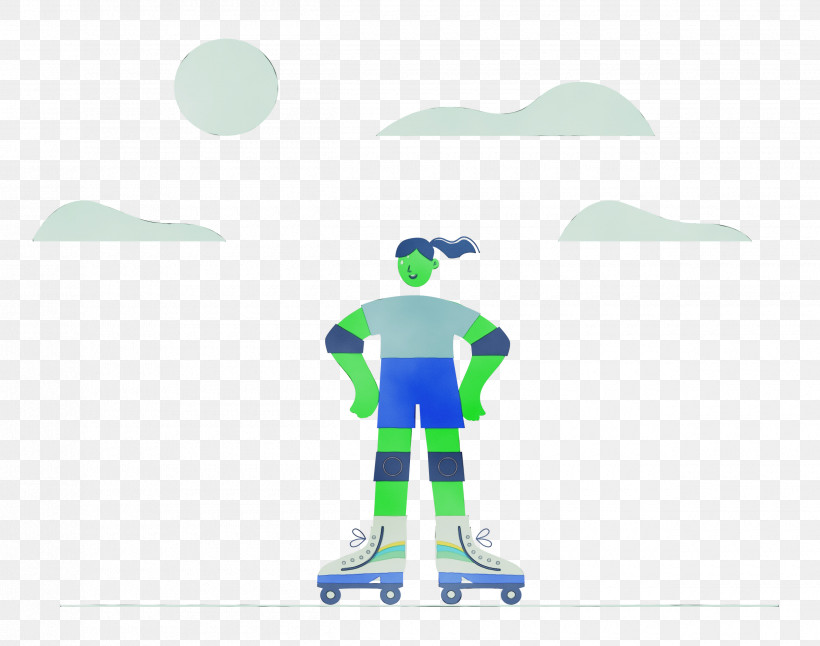 Human Equipment Skateboarding Sports Equipment Behavior, PNG, 2500x1970px, Roller Skating, Behavior, Computer, Equipment, Green Download Free
