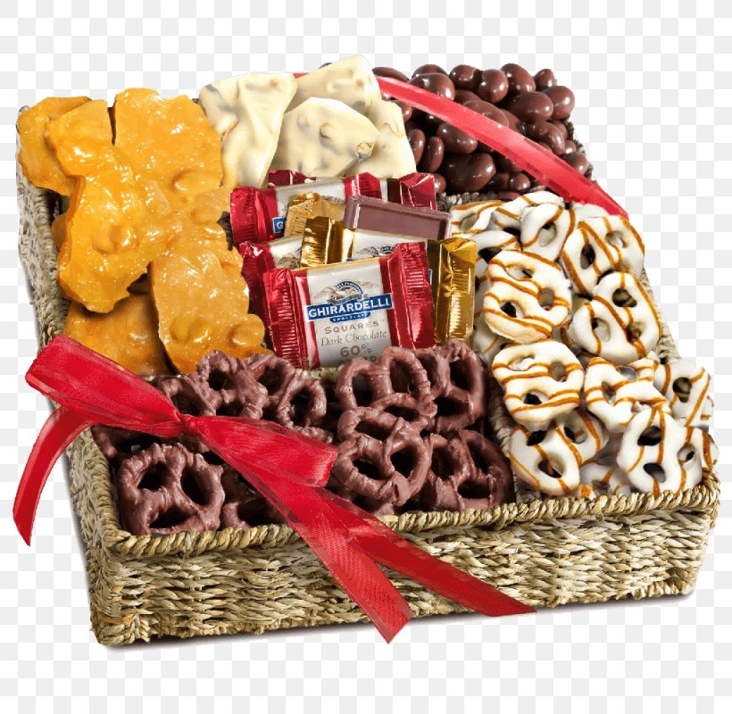 Food Gift Baskets Pretzel White Chocolate Hamper, PNG, 800x800px, Food Gift Baskets, Basket, Candy, Caramel, Chocolate Download Free