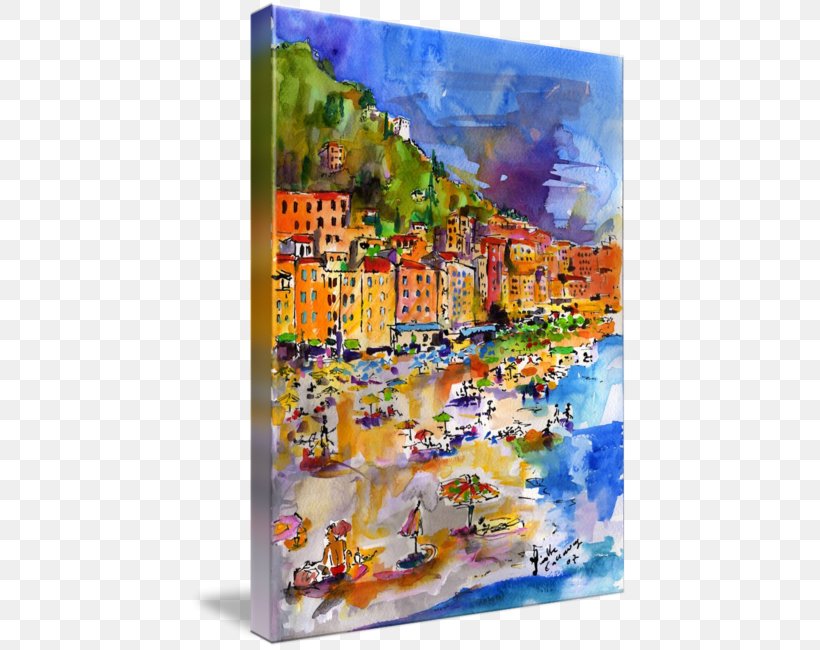Watercolor Painting Camogli Gallery Wrap Modern Art, PNG, 438x650px, Painting, Acrylic Paint, Art, Artwork, Beach Download Free