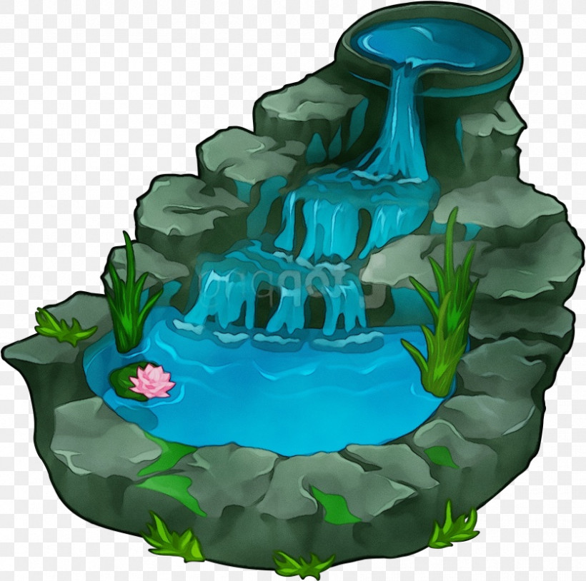 Green Leaf Water Feature Tree Plant, PNG, 834x828px, Watercolor, Animation, Aquarium Decor, Fountain, Green Download Free