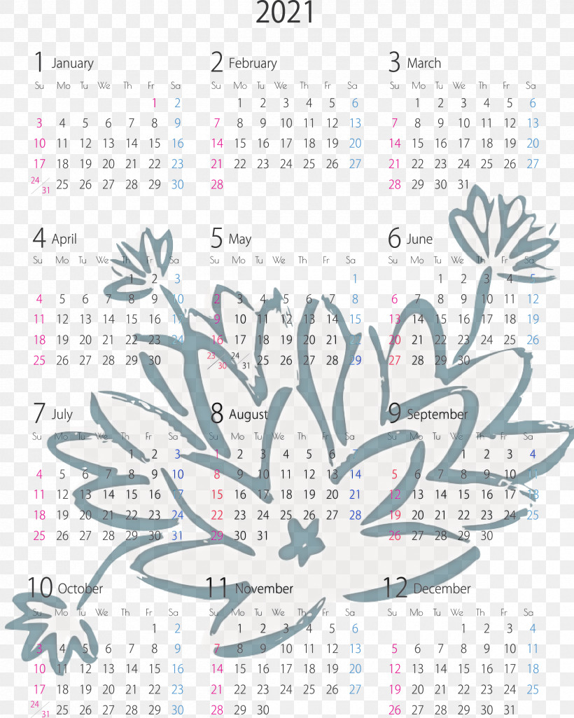 2021 Yearly Calendar, PNG, 2400x3000px, 2021 Yearly Calendar, 123456789101112, Elimina Olores Gatos Beox 500ml, Flower, Leaf Download Free