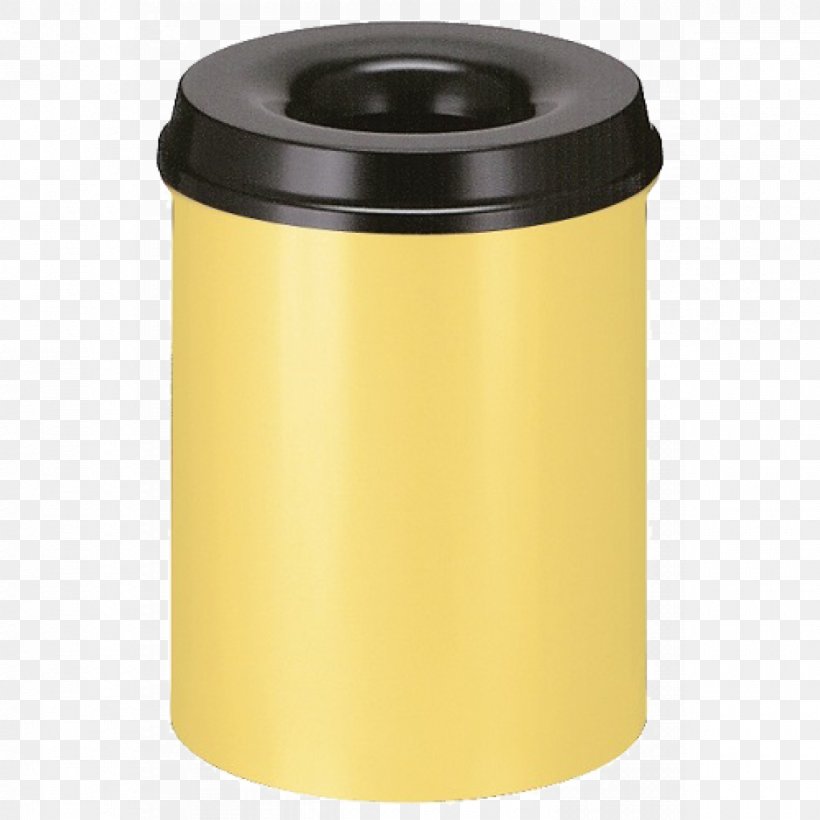 Yellow Rubbish Bins & Waste Paper Baskets Prullenbak Lid, PNG, 1200x1200px, Yellow, Black, Cylinder, Furniture, Hardware Download Free