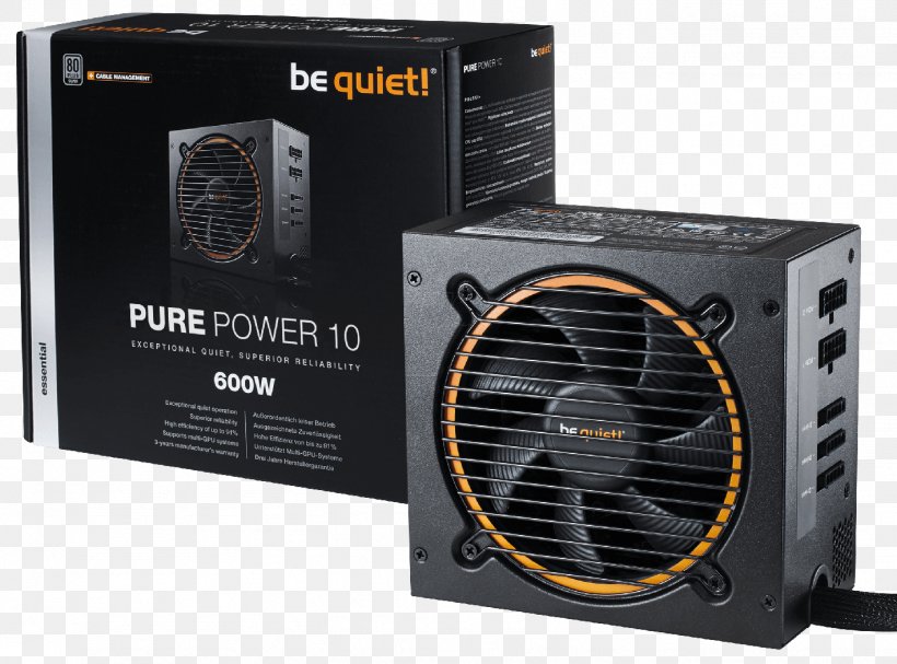 Power Supply Unit BeQuiet Be Quiet! Pure Power 10 ATX12V/EPS12V Power Supply BN270 Power Converters Be Quiet! Be Quiet PURE POWER 9 300W, PNG, 1417x1050px, 80 Plus, Power Supply Unit, Be Quiet, Computer, Computer Component Download Free
