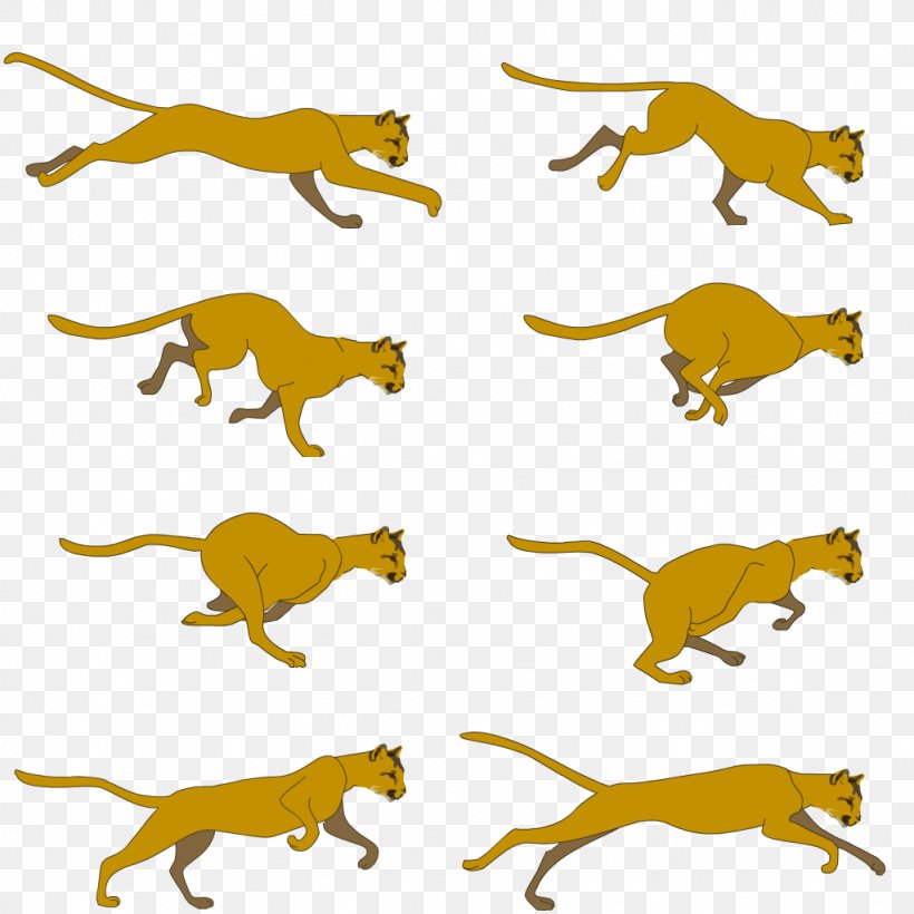 Sprite Animation GIMP, PNG, 1024x1024px, 2d Computer Graphics, Sprite, Animal Figure, Animation, Big Cats Download Free