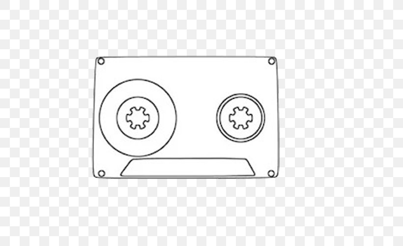Compact Cassette Illustration, PNG, 745x500px, Compact Cassette, Area, Black And White, Brand, Line Art Download Free