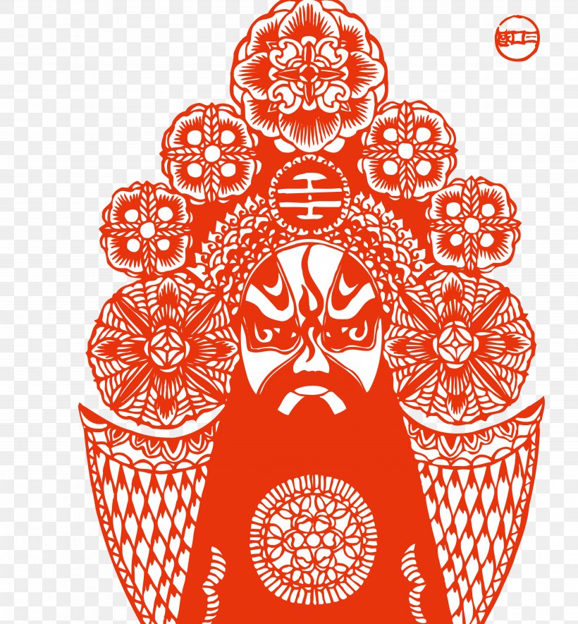 Chinese Paper Cutting Peking Opera Chinese Opera, PNG, 4986x5385px, Kuaiwa, Area, Black And White, China, Chinese New Year Download Free