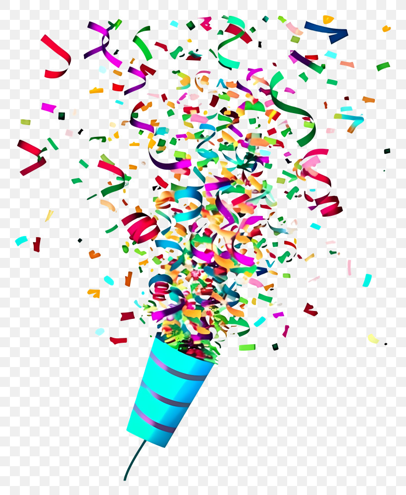 Confetti Icon - Party Popper With Colorful Confetti PNG