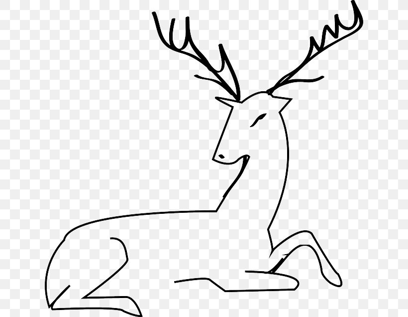 White-tailed Deer Reindeer Red Deer Clip Art, PNG, 640x636px, Deer, Antler, Black And White, Coloring Book, Deer Hunting Download Free