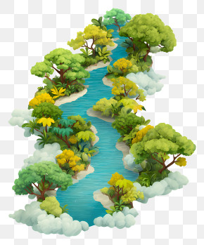 World Rainforest Day - Serene River Flowing Through Lush Forest PNG