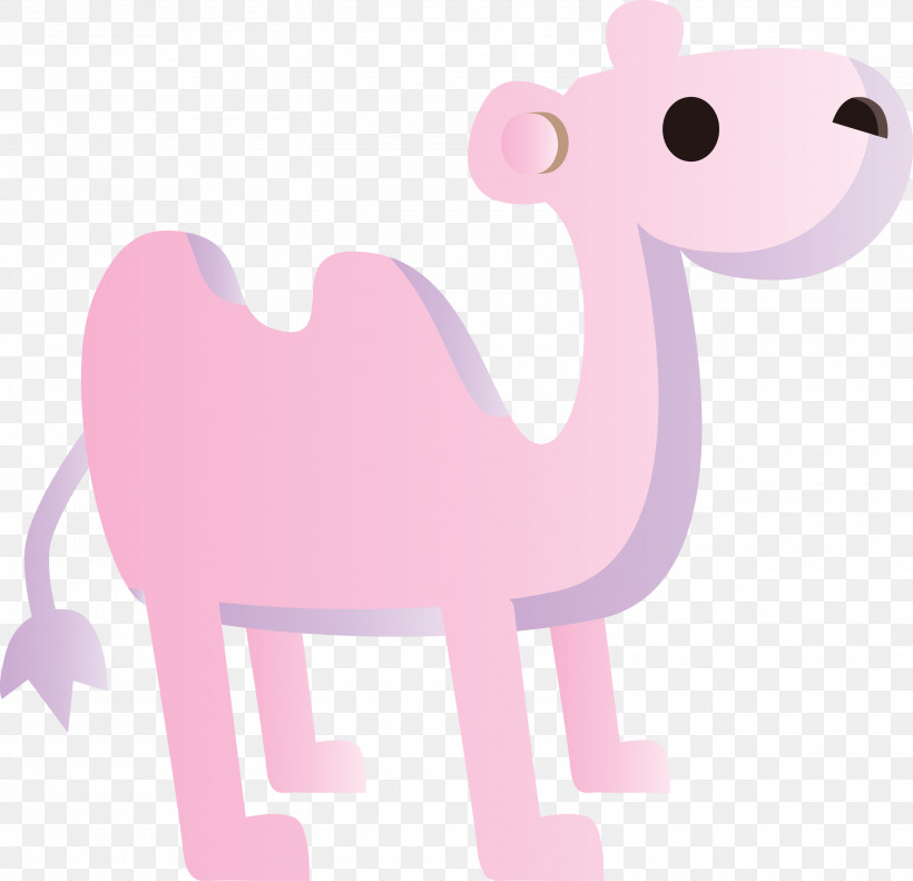 Pink Cartoon Sticker Animal Figure Camelid, PNG, 3000x2897px, Abstract Camel, Animal Figure, Camelid, Cartoon, Pink Download Free