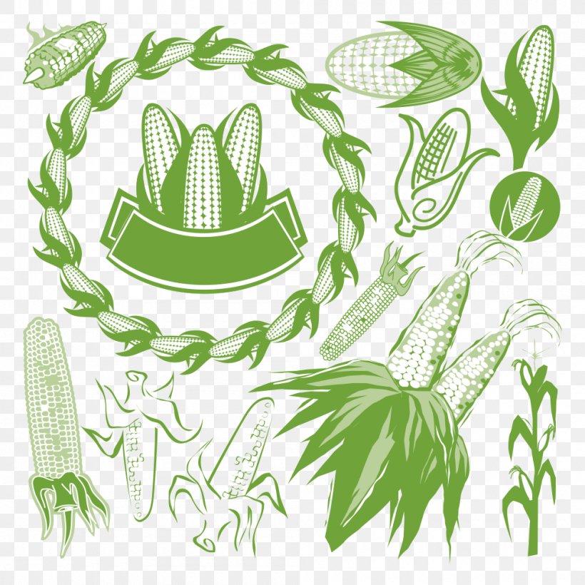Corn On The Cob Maize Royalty-free Clip Art, PNG, 1000x1000px, Corn On The Cob, Cereal, Corncob, Drawing, Ear Download Free