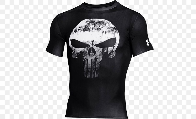 T-shirt Punisher Under Armour Clothing, PNG, 500x500px, Tshirt, Active Shirt, Alter Ego, Black, Brand Download Free