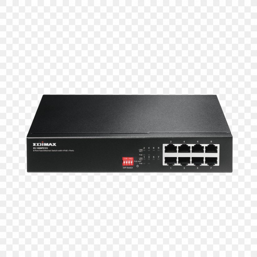 Power Over Ethernet Network Switch Gigabit Ethernet IEEE 802.3at, PNG, 1000x1000px, Power Over Ethernet, Audio Receiver, Computer Network, Edimax, Electronics Download Free