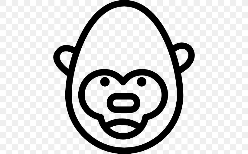 Gorilla Giant Panda Clip Art, PNG, 512x512px, Gorilla, Animal, Black And White, Face, Facial Expression Download Free