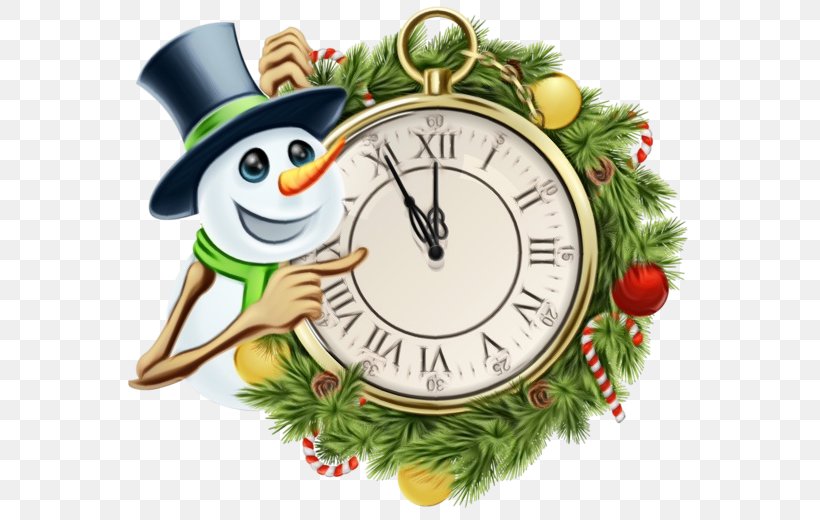 Holly, PNG, 600x520px, Watercolor, Christmas Eve, Clock, Holly, Home Accessories Download Free