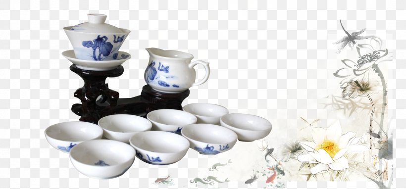 Blue And White Pottery Porcelain Teaware, PNG, 1574x735px, Blue And White Pottery, Chinoiserie, Drinkware, Porcelain, Tableware Download Free