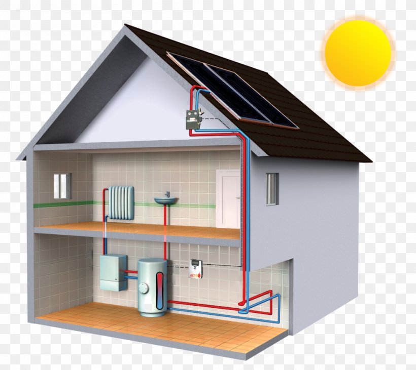 Solar Water Heating Solar Energy Solar Power Solar Thermal Energy, PNG, 1000x892px, Solar Water Heating, Central Heating, Elevation, Energy, Facade Download Free