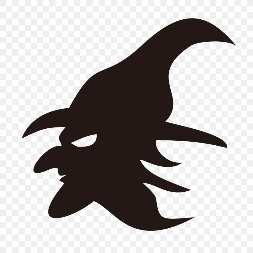 Witchcraft Silhouette Face, PNG, 2480x2480px, Silhouette, Art, Beak, Bird, Black And White Download Free
