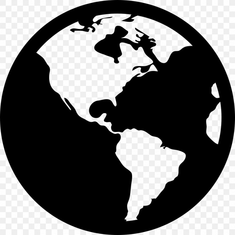 World Map Globe Earth, PNG, 980x980px, World, Black And White, Border, Earth, Equirectangular Projection Download Free