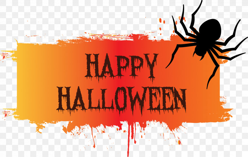Happy Halloween, PNG, 3000x1905px, Happy Halloween, Royaltyfree, Spider, Spider Web Download Free