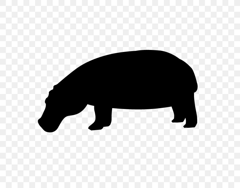 Hippopotamus Canidae Silhouette Bear Clip Art, PNG, 640x640px, Hippopotamus, Animal, Animal Figure, Bear, Black Download Free