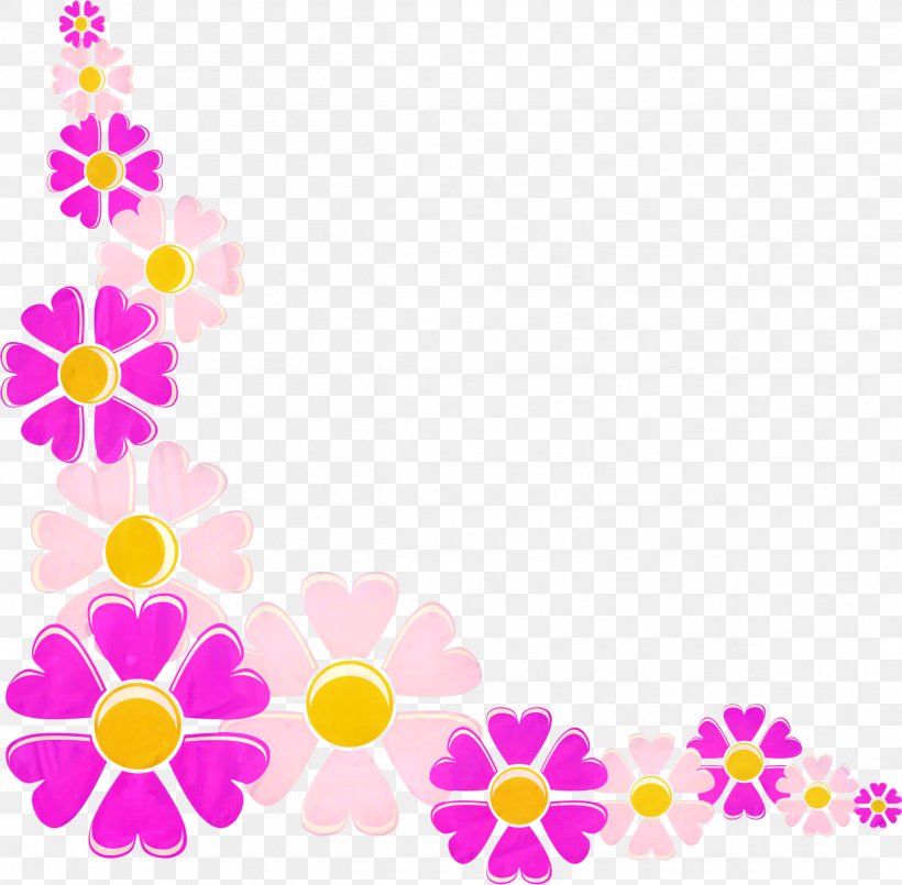 Pink Flower Cartoon, PNG, 2399x2358px, Borders And Frames, Artificial Flower, Floral Design, Flower, Pedicel Download Free