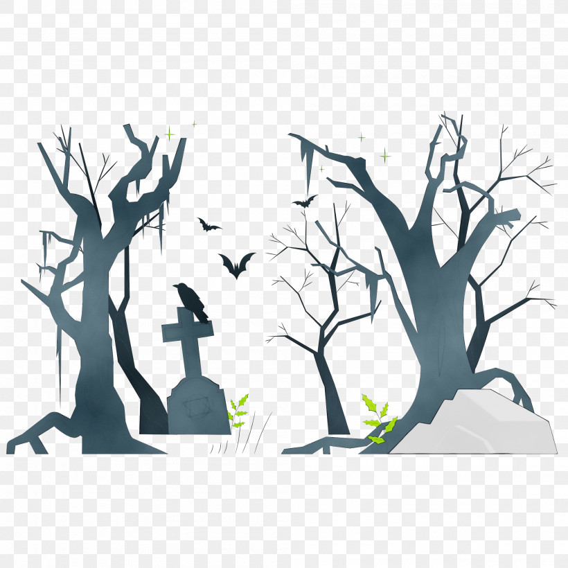 Tree Cartoon Text Meter Twig, PNG, 2000x2000px, Watercolor, Birds Cartoon, Cartoon, Human, Im Ready For Halloween Download Free