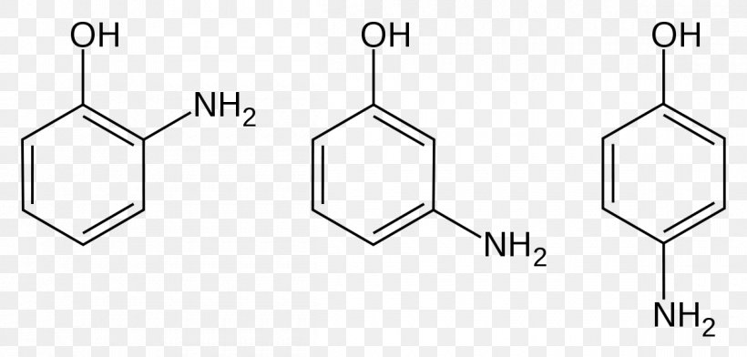 4-Aminophenol 3-Aminophenol 2-Aminophenol Isomer Aminofenol, PNG, 1200x574px, Isomer, Amino Talde, Aniline, Area, Black And White Download Free