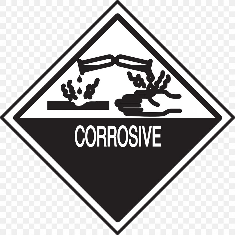 HAZMAT Class 8 Corrosive Substances Corrosion Label Sign, PNG, 1280x1280px, Corrosive Substance, Area, Black, Black And White, Brand Download Free