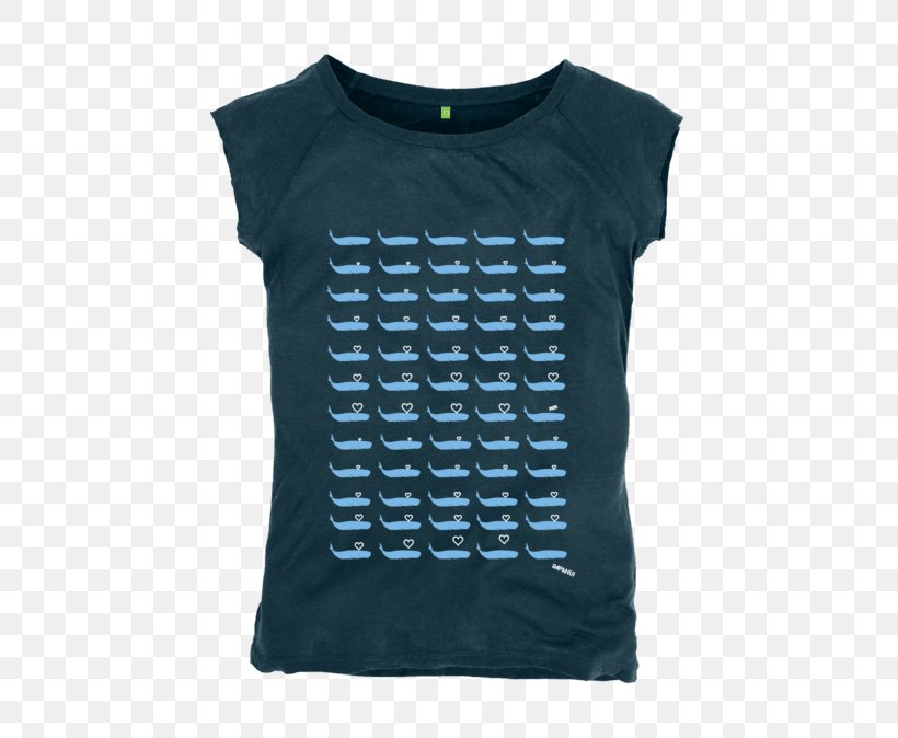 T-shirt Organic Cotton Clothing Top, PNG, 640x674px, Tshirt, Black, Blue, Casual Attire, Cetacea Download Free