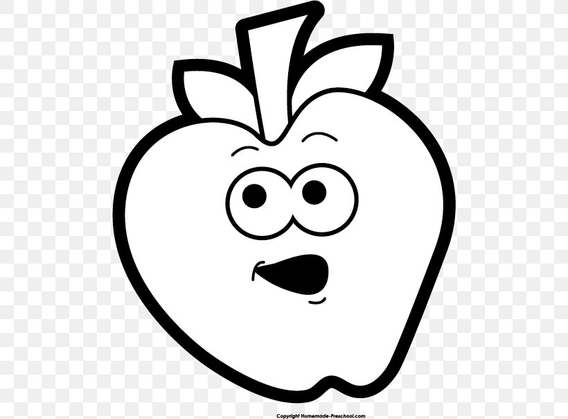 Black And White Apple Clip Art, PNG, 496x604px, Black And White, Apple, Cartoon, Drawing, Emotion Download Free